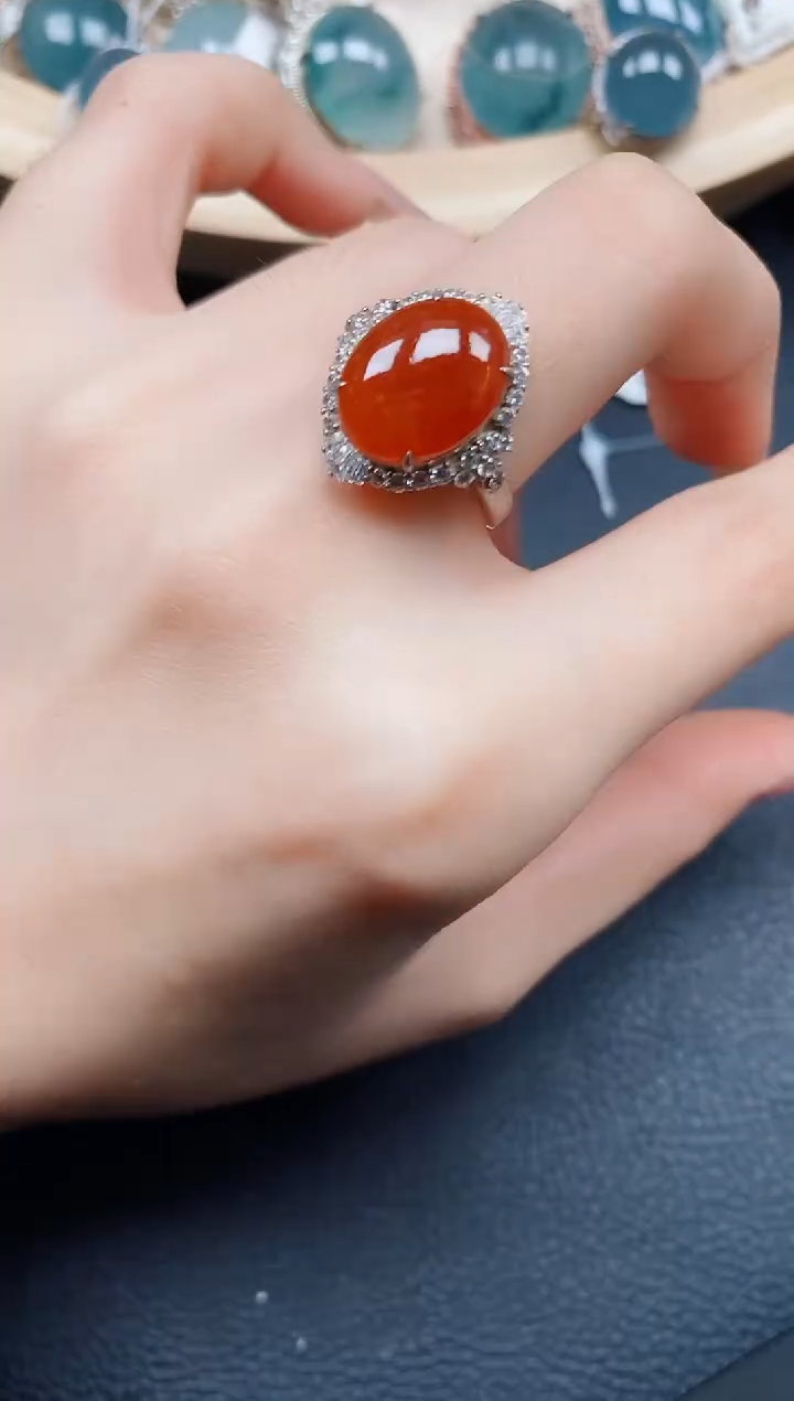 【闪购商品】翡翠戒指银S925镶嵌翡翠