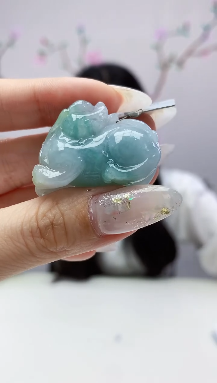 定制翡翠未镶嵌026ee-毛货麒麟12