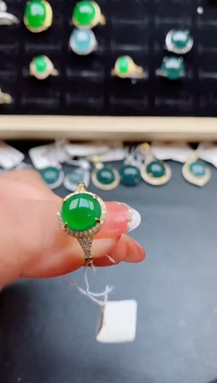 【闪购商品】翡翠戒指银S925镶嵌58505