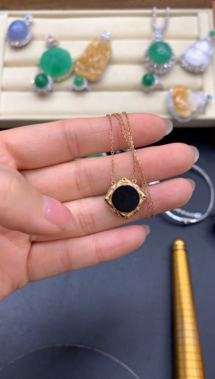 【闪购商品】翡翠颈饰18K金镶嵌341-中国好珍宝