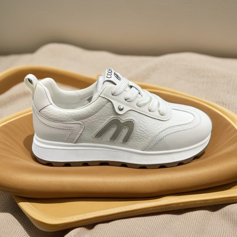 COQEE/酷驰秋季休闲鞋春季百搭小白鞋春秋防滑底子弹头休闲鞋女款