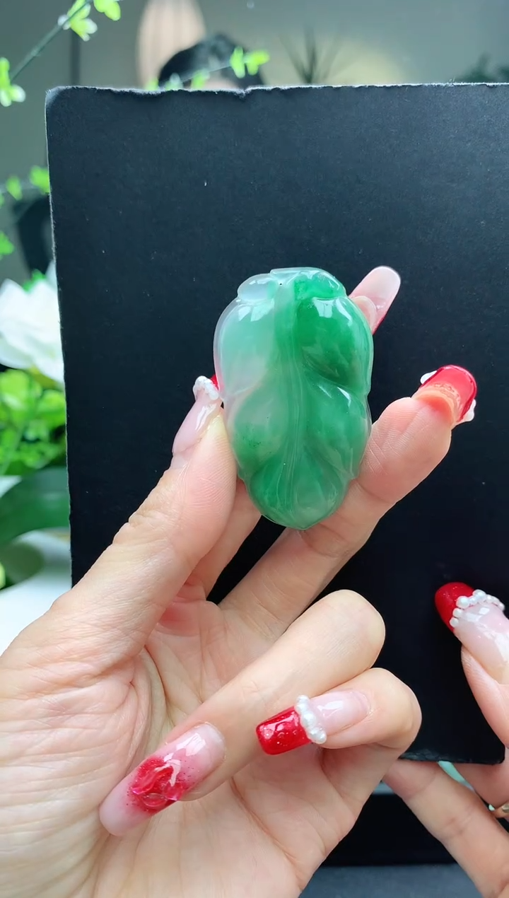 【闪购商品】石英质玉叶子未镶嵌叶子