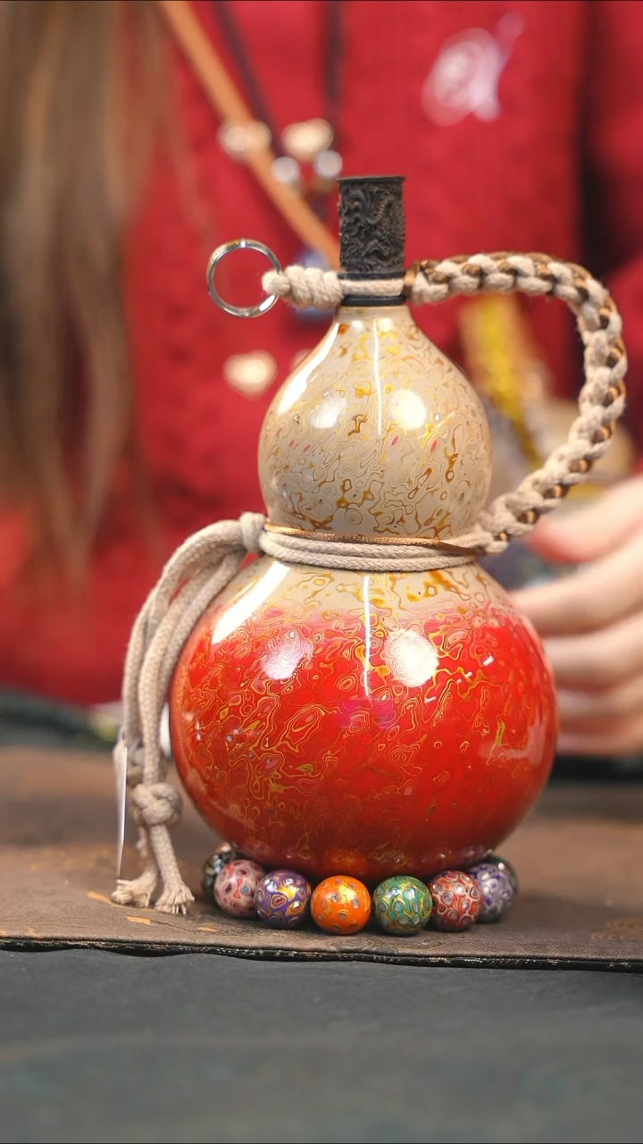 【闪购商品】WF198漆艺酒葫芦不包手串及旋转底座