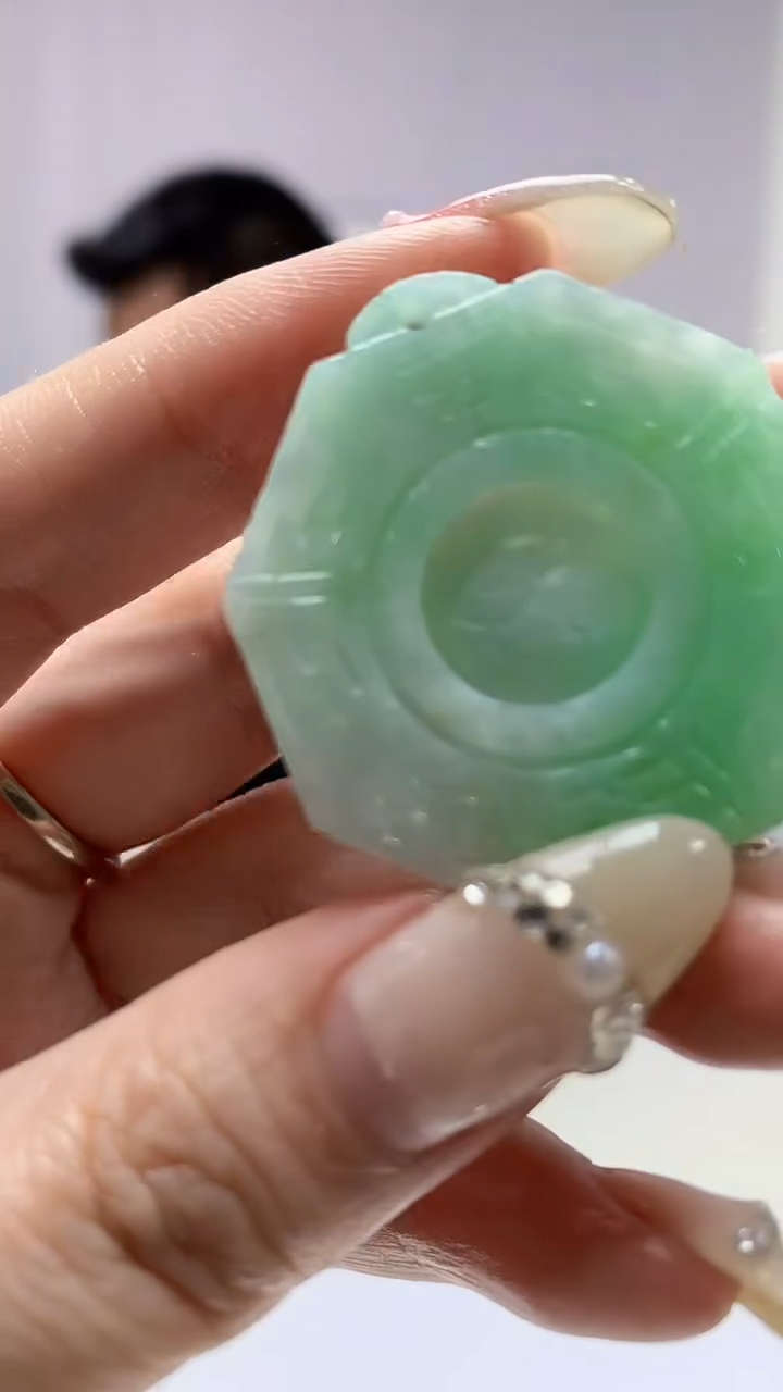 【闪购商品】定制翡翠未镶嵌3916DD-毛货挂件60