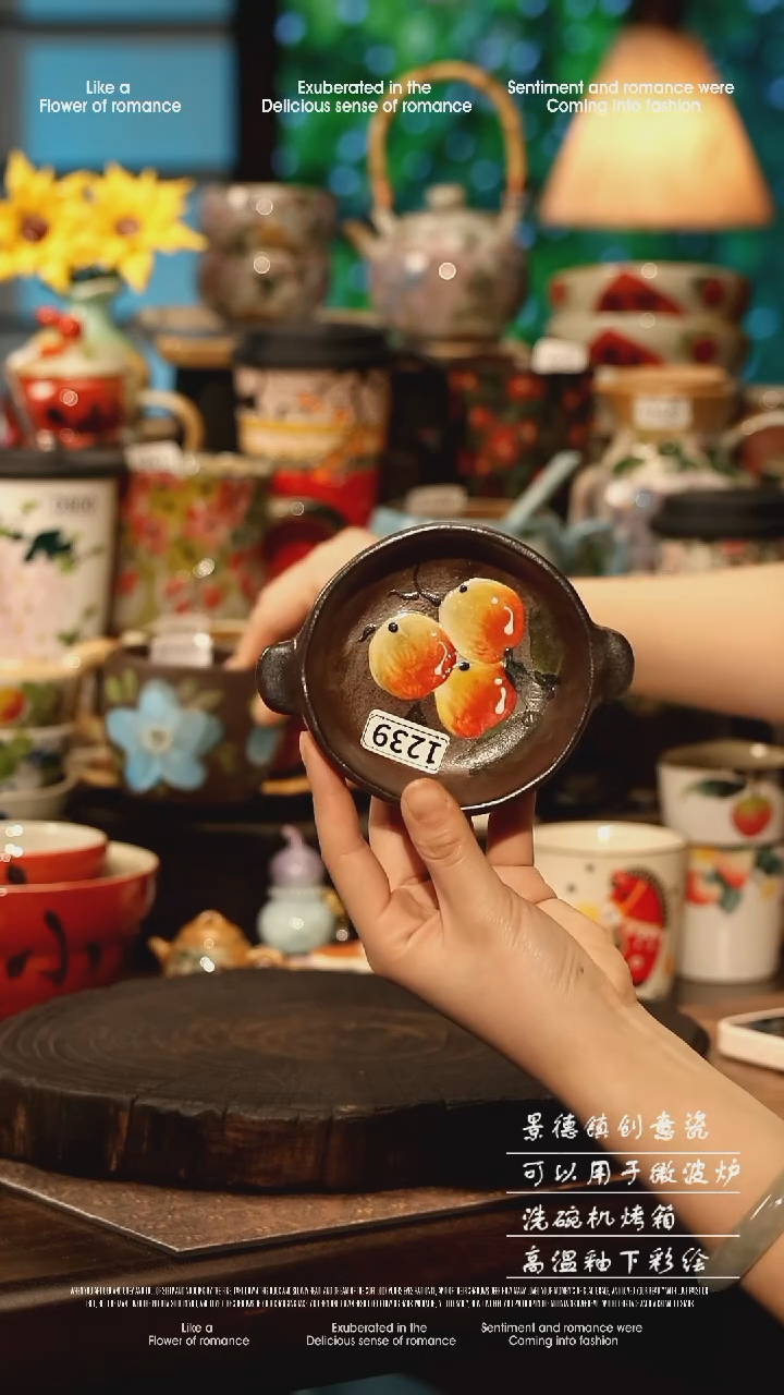 陶瓷景德镇高温釉下彩手工手绘款式@A1239@