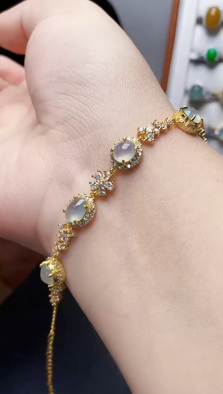 银S925镶嵌戒指翡翠0085