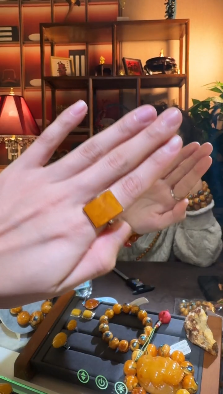 蜜蜡颈饰银S925镶嵌7523天然蜜蜡珠宝奇石