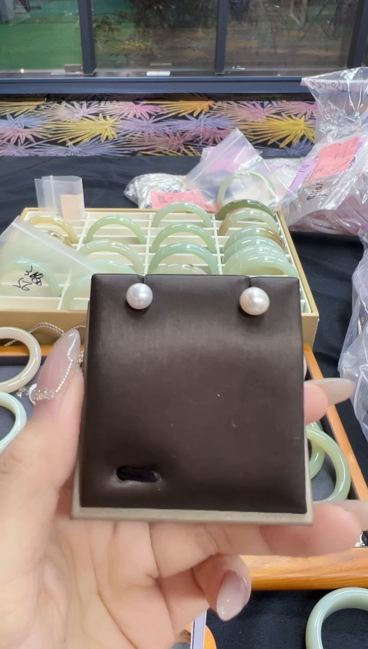 【闪购商品】淡水珍珠耳饰银S925镶嵌v0367耳