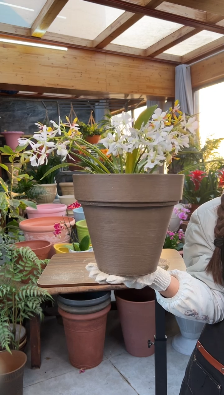 25.5*22/OT25/古铜色手工花盆外贸尾单