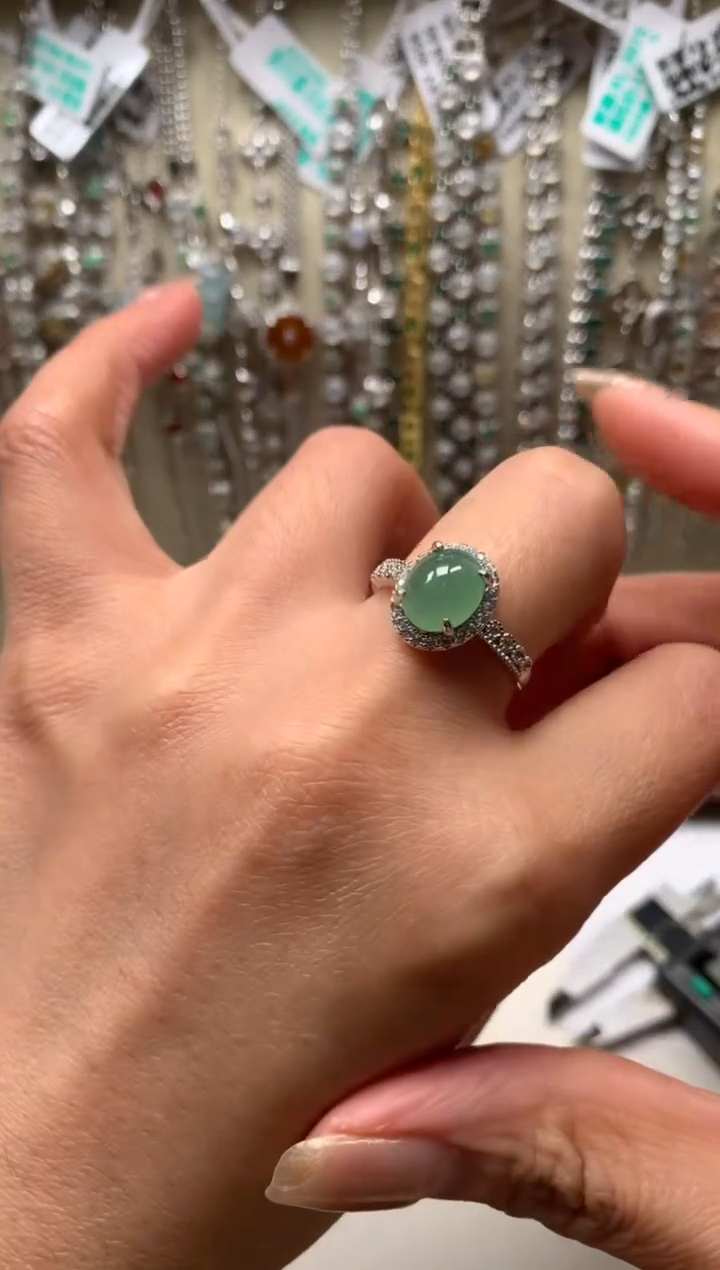 银S925镶嵌戒指翡翠23