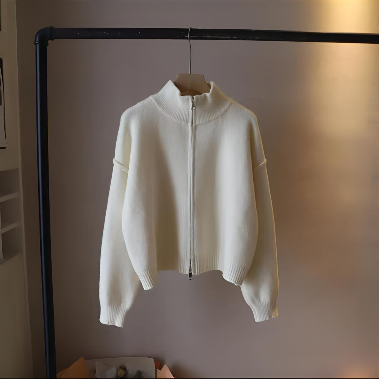 秋冬新款拉链2025毛衣外套宽松慵懒短款针织开衫上衣