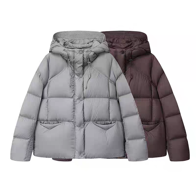 艾家同款季新款连帽宽松保暖白鸭短款绒服外套女41030025