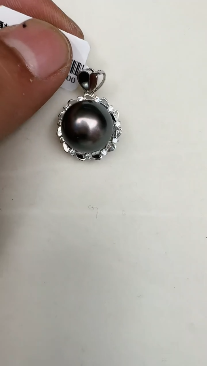 颈饰银S925镶嵌海水珍珠吊坠