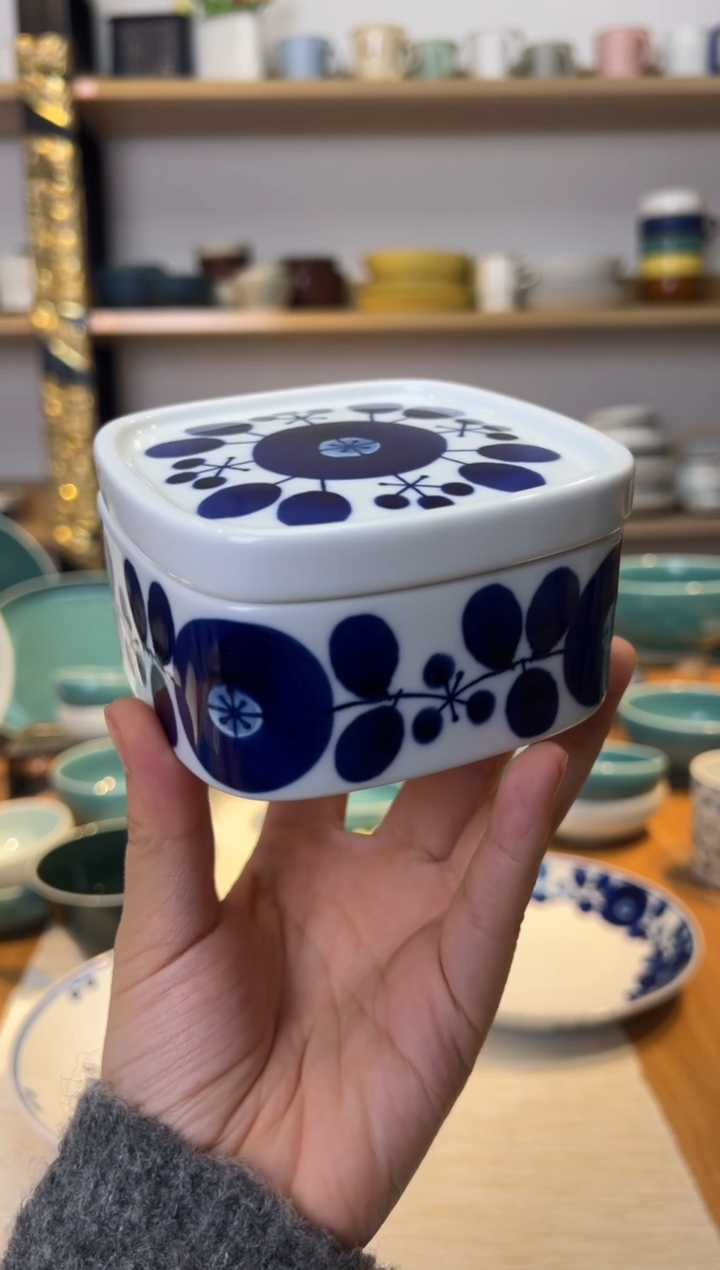 【闪购商品】盘白山蓝色果酱盒