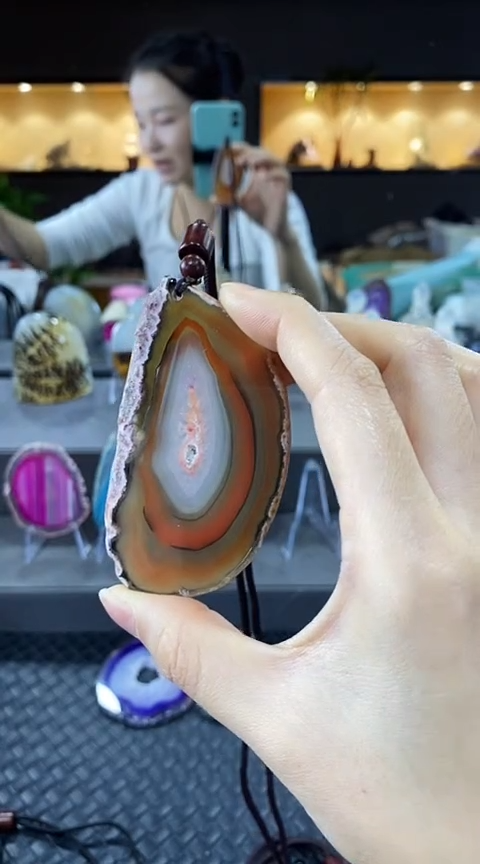 未镶嵌颈饰玛瑙/玉髓泡*玛瑙