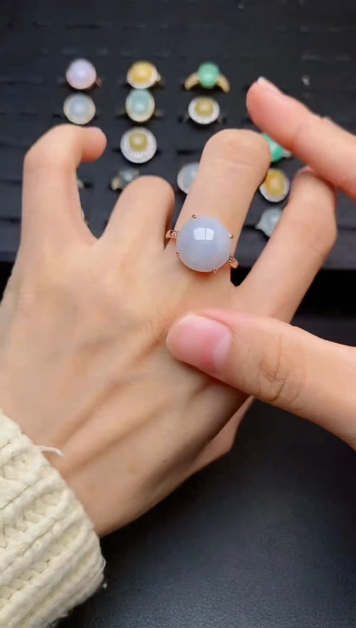 银S925镶嵌戒指翡翠1