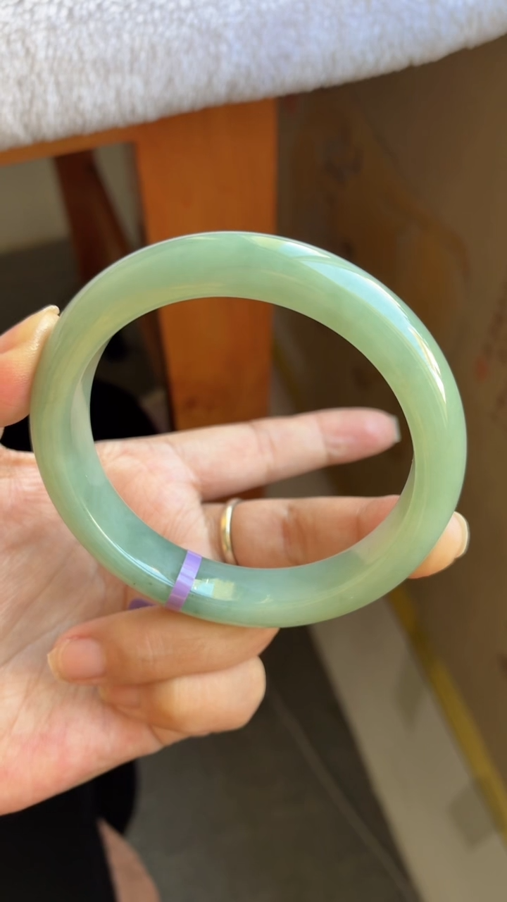 未镶嵌手镯翡翠（天漏）果冻胶湖水绿10号