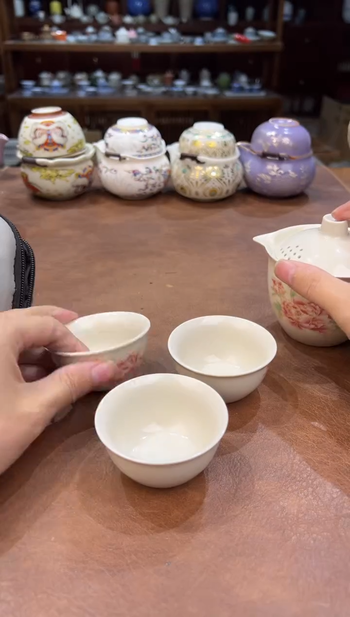 真的很便宜超好看会开片的旅行茶具