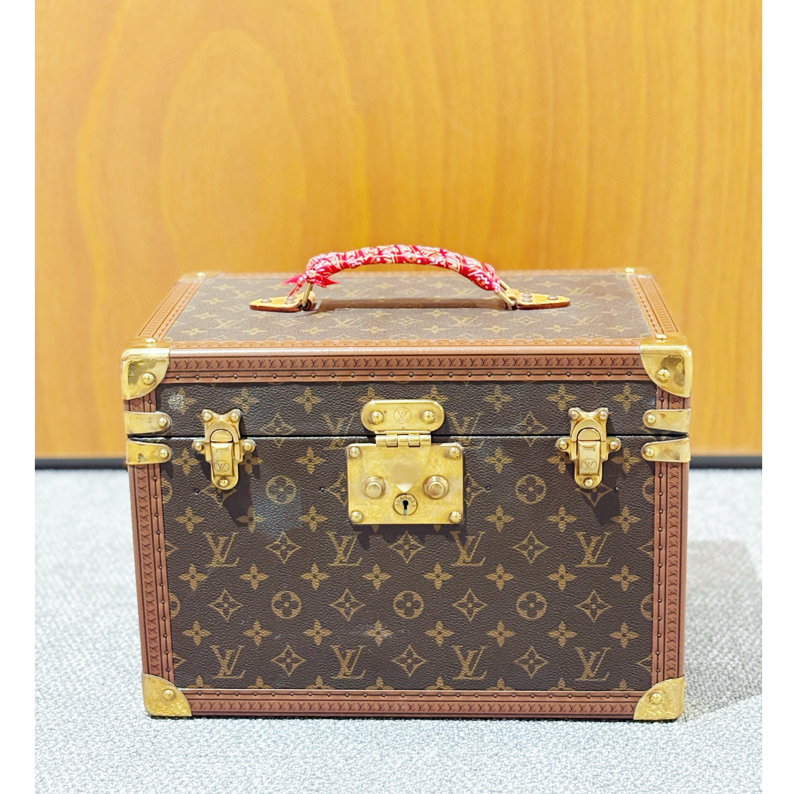 99新 LouisVuitton/路易威登 老佛爷 老花腕表硬箱香水箱手提