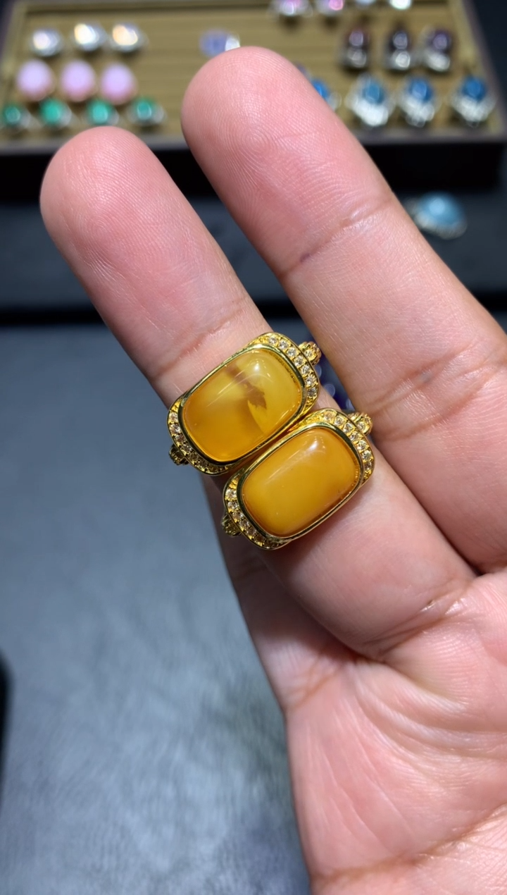 未镶嵌琥珀戒指K53【多样性发其一】