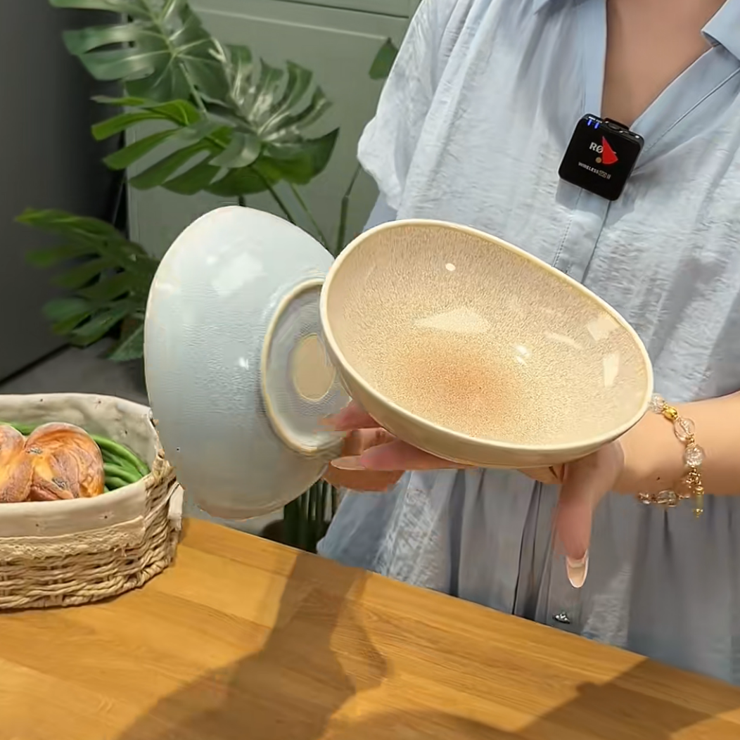 A42六个装窑变釉沙拉碗大菜碗7英寸汤碗厚实面碗陶瓷餐具大碗微瑕