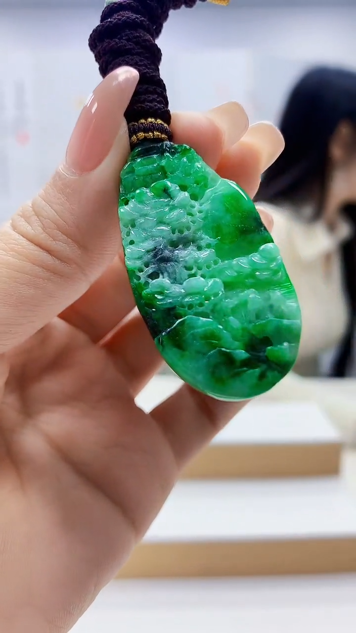 未镶嵌定制翡翠3495ty-毛货挂件80