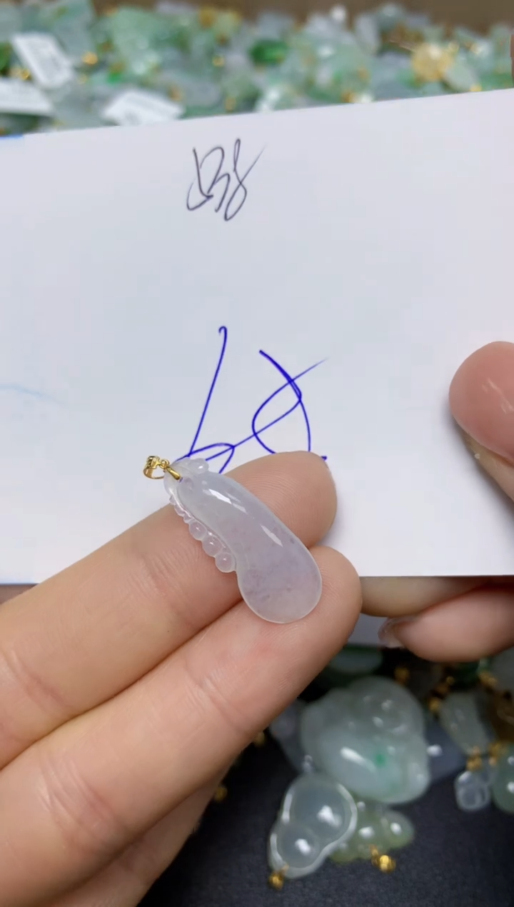 【闪购商品】翡翠挂件18K金镶嵌 天然翡翠A货