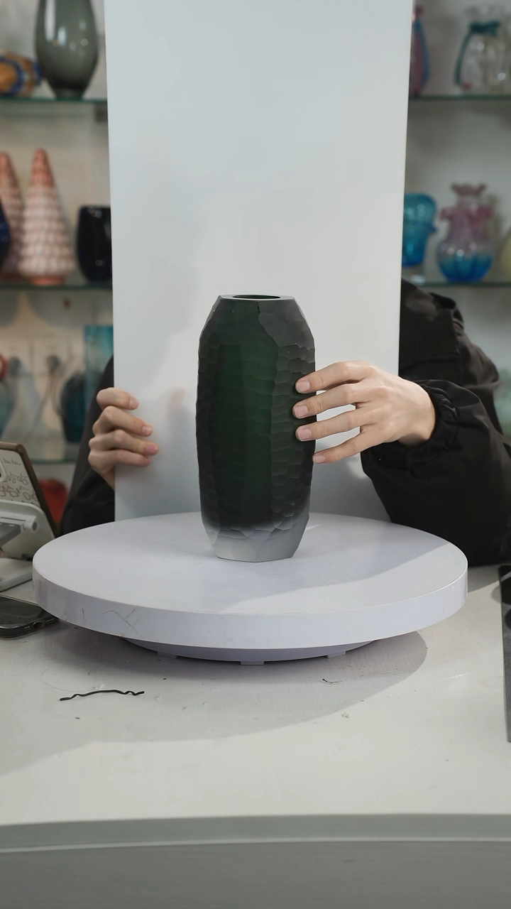 【闪购商品】高24轻奢琉璃花器正常手工痕迹