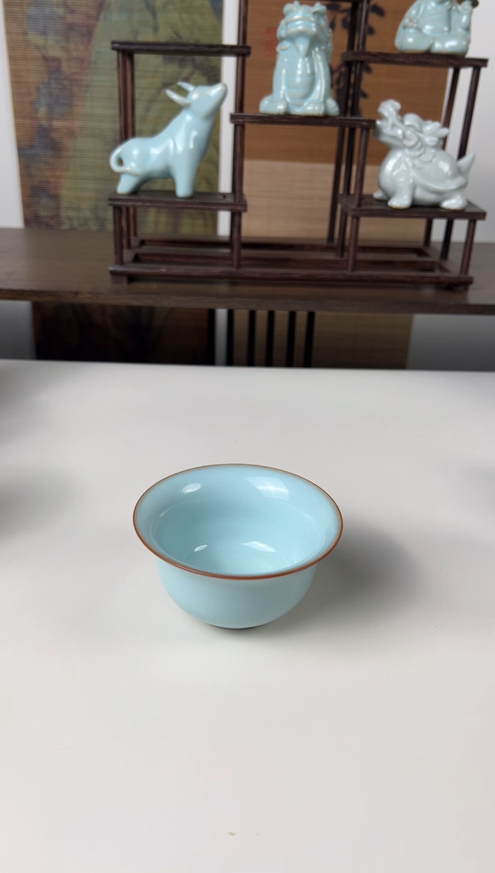 【闪购商品】杯珑匠天青圈足大压手微120cc