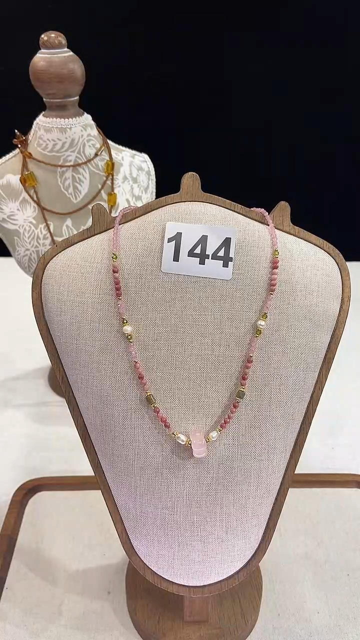 项链钛钢淡水珍珠144