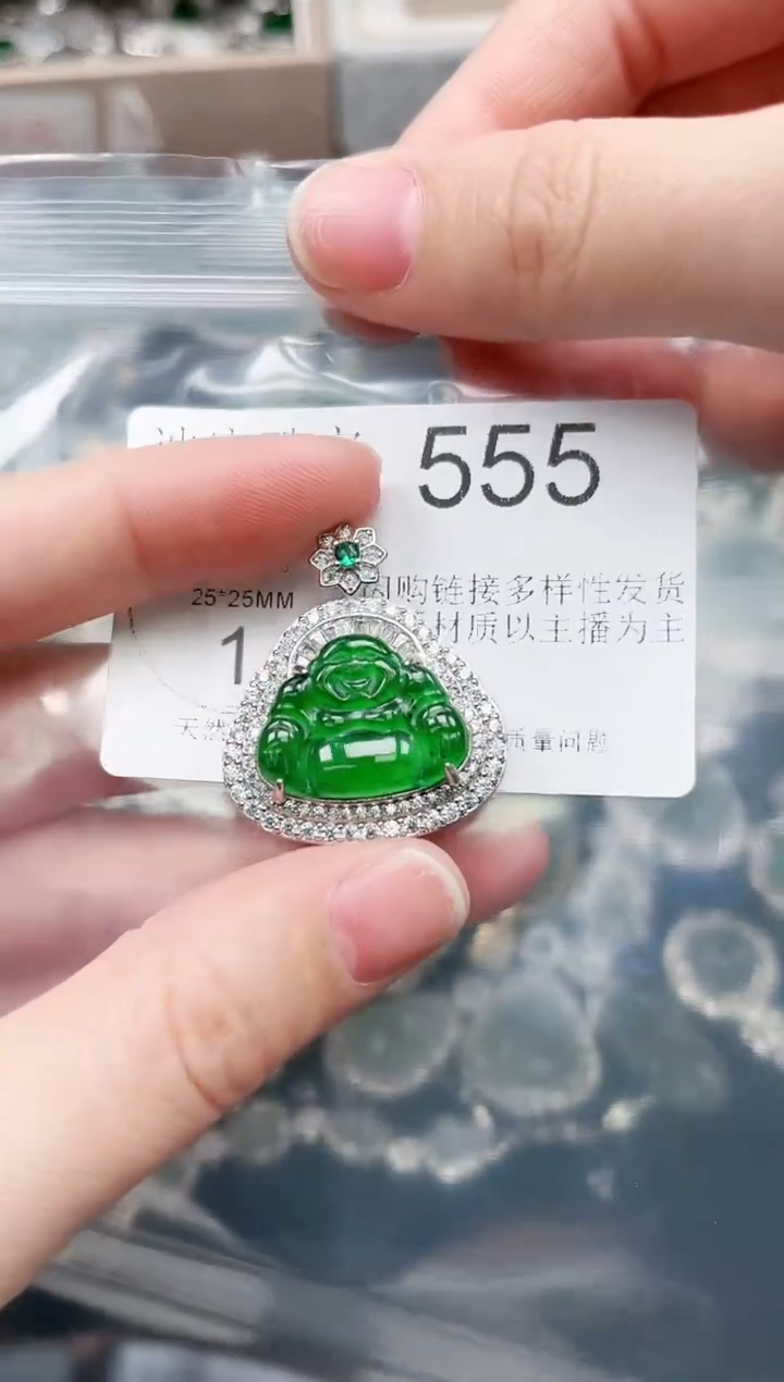 【闪购商品】翡翠颈饰未镶嵌555赠皮绳