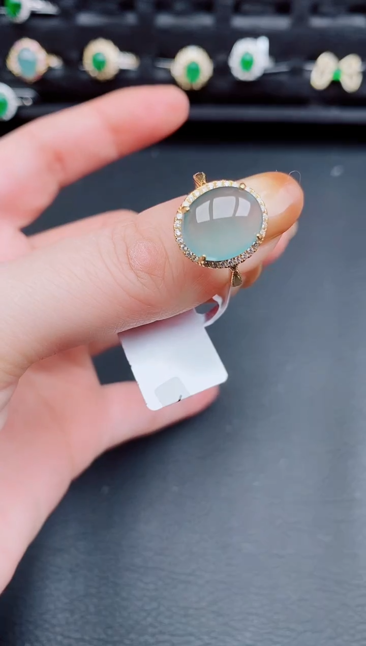 【闪购商品】翡翠戒指银S925镶嵌天然a货翡翠150