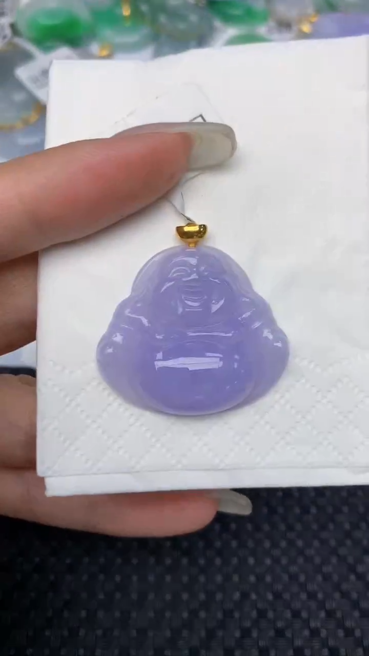 翡翠18K金镶嵌颈饰 天然缅甸翡翠a货百元以上9元证书费自理