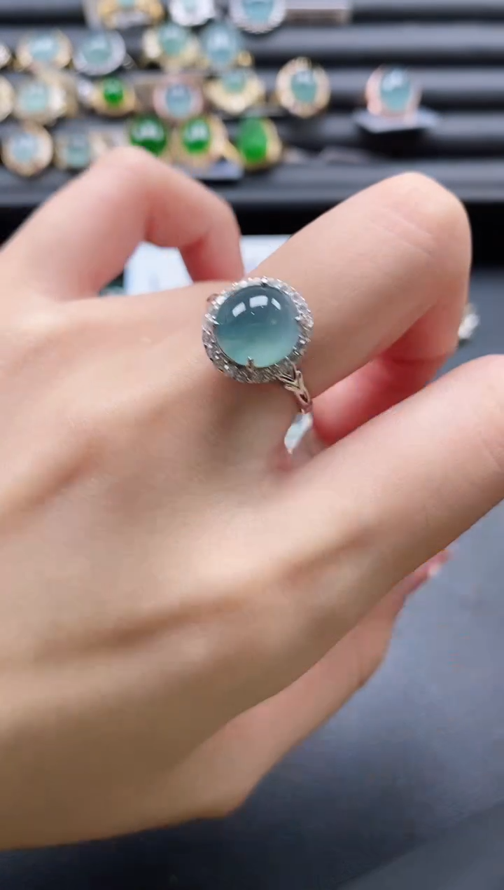 【闪购商品】翡翠戒指银S925镶嵌51151