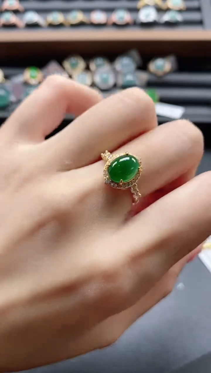 【闪购商品】翡翠戒指银S925镶嵌51151