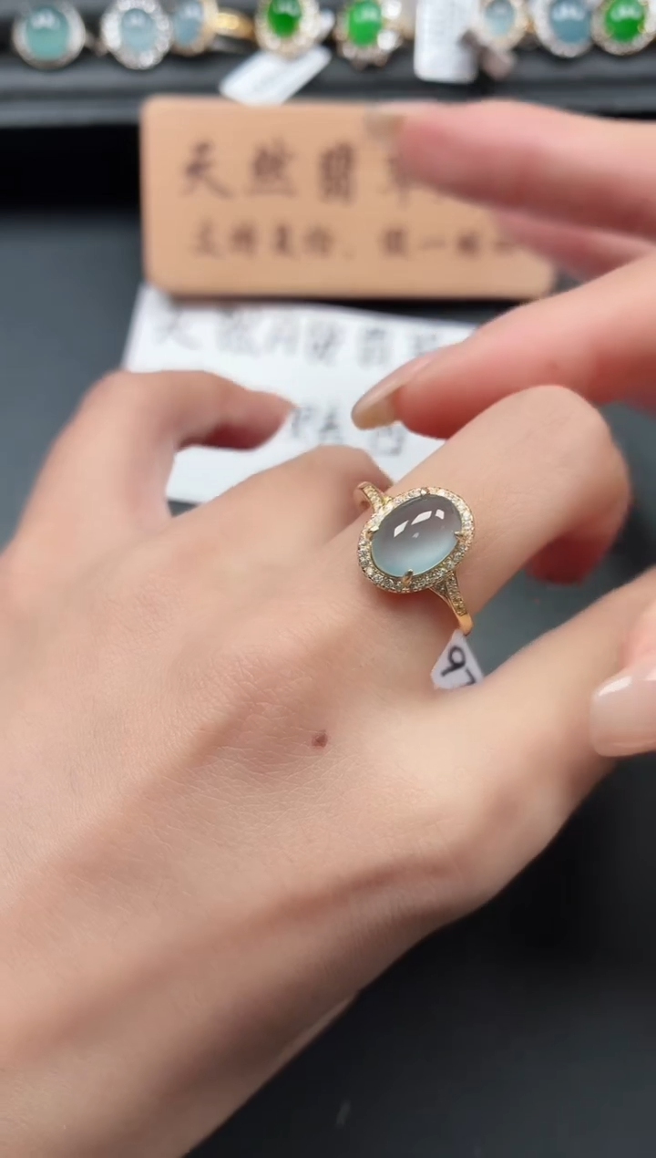 银S925镶嵌戒指翡翠1111