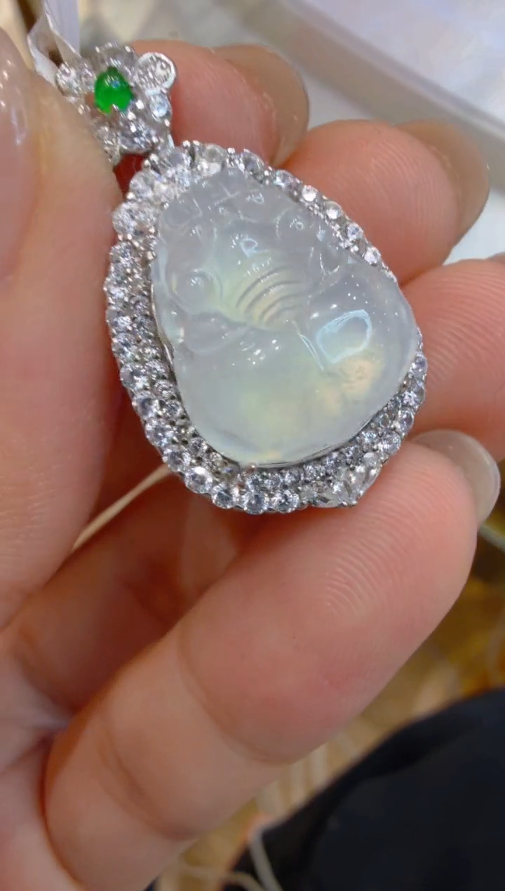 吊坠(不含链)银S925镶嵌翡翠多样性团购发一件