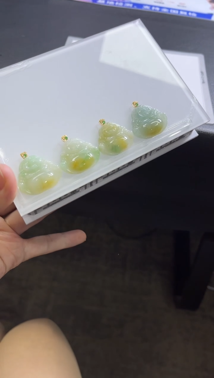 【闪购商品】翡翠颈饰18K金镶嵌D174/多样性发一件/配绳子