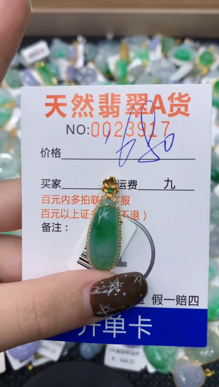 【闪购商品】翡翠颈饰18K金镶嵌1111111111