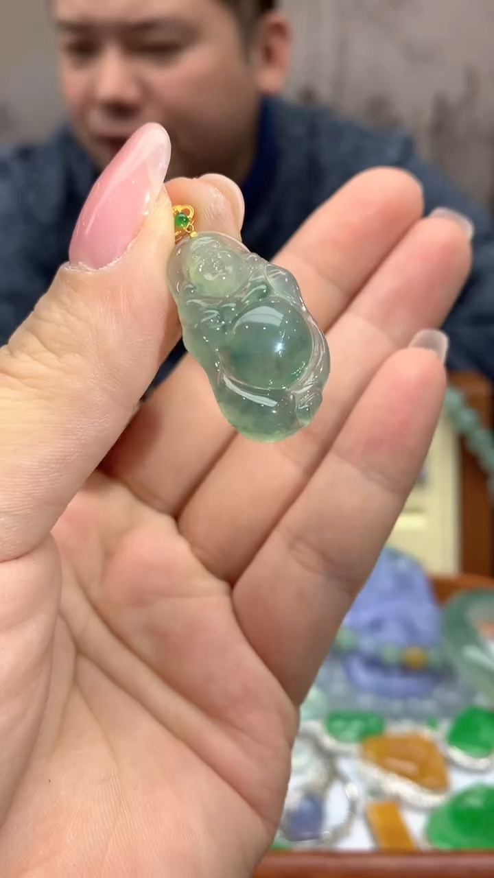 【闪购商品】翡翠颈饰18K金镶嵌70-天然翡翠