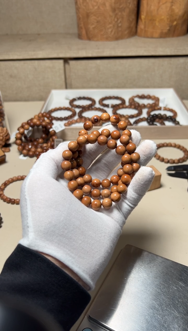 檀香木手串/手链老山檀香1.0四抛料瑕疵福利
