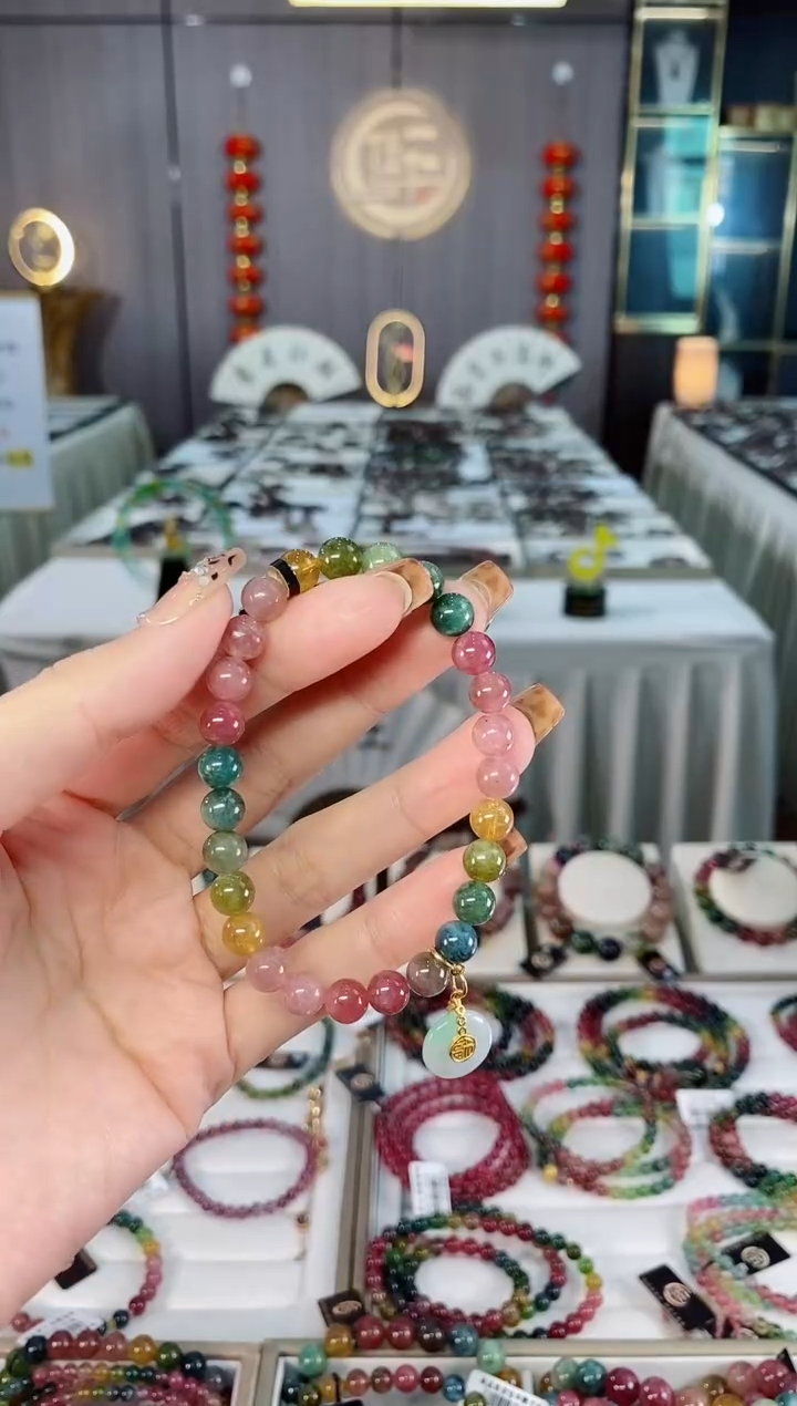 未镶嵌老矿碧玺单圈手串7mm+碧玺dan多样性发货一条