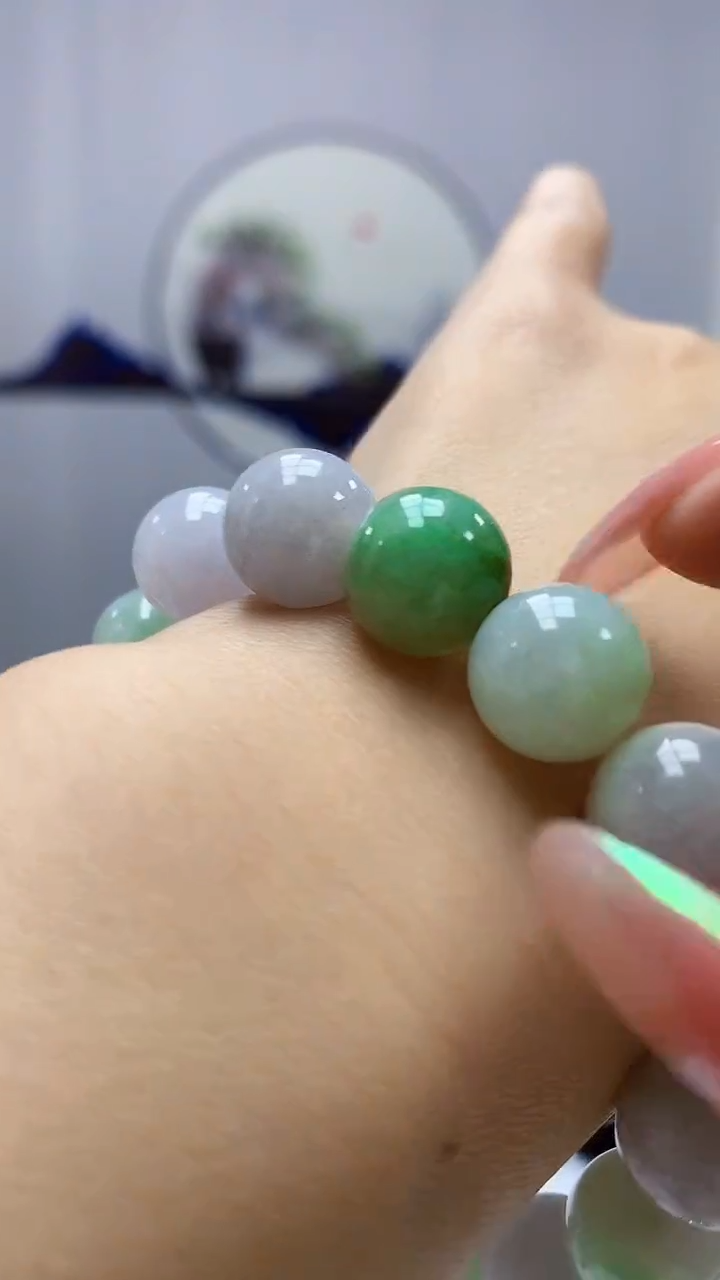 【闪购商品】定制翡翠未镶嵌5152DD-毛货手串94