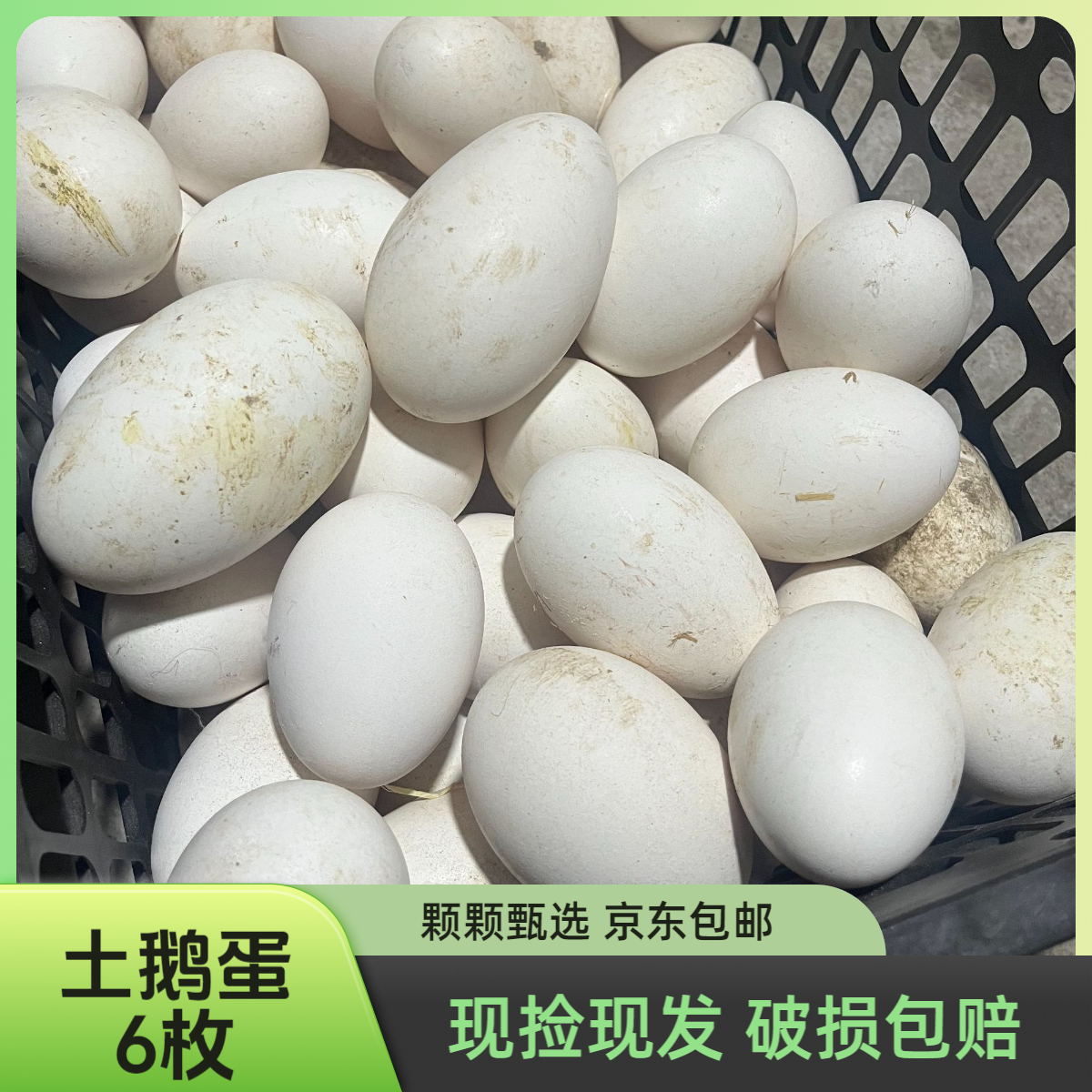 【140-160g】6枚京东包邮 新鲜农家散养土鹅蛋 保真保鲜