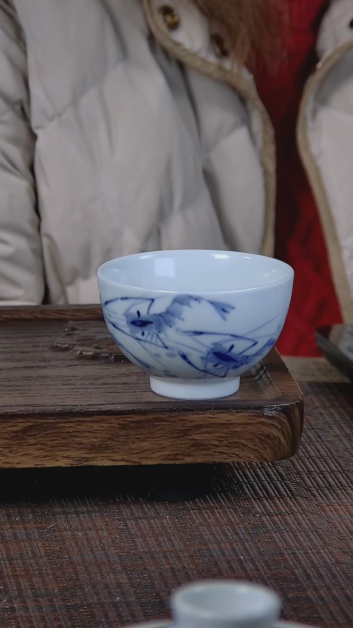 【闪购商品】折葵非器手工手绘虾趣鸡心杯