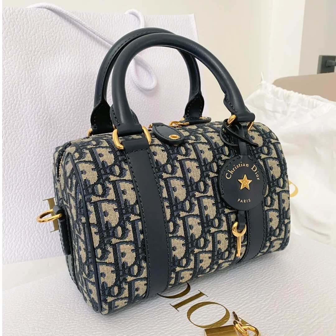 99新 DIOR/迪奥 小花JerryGroove 20 蓝黑金扣 2024 肩包
