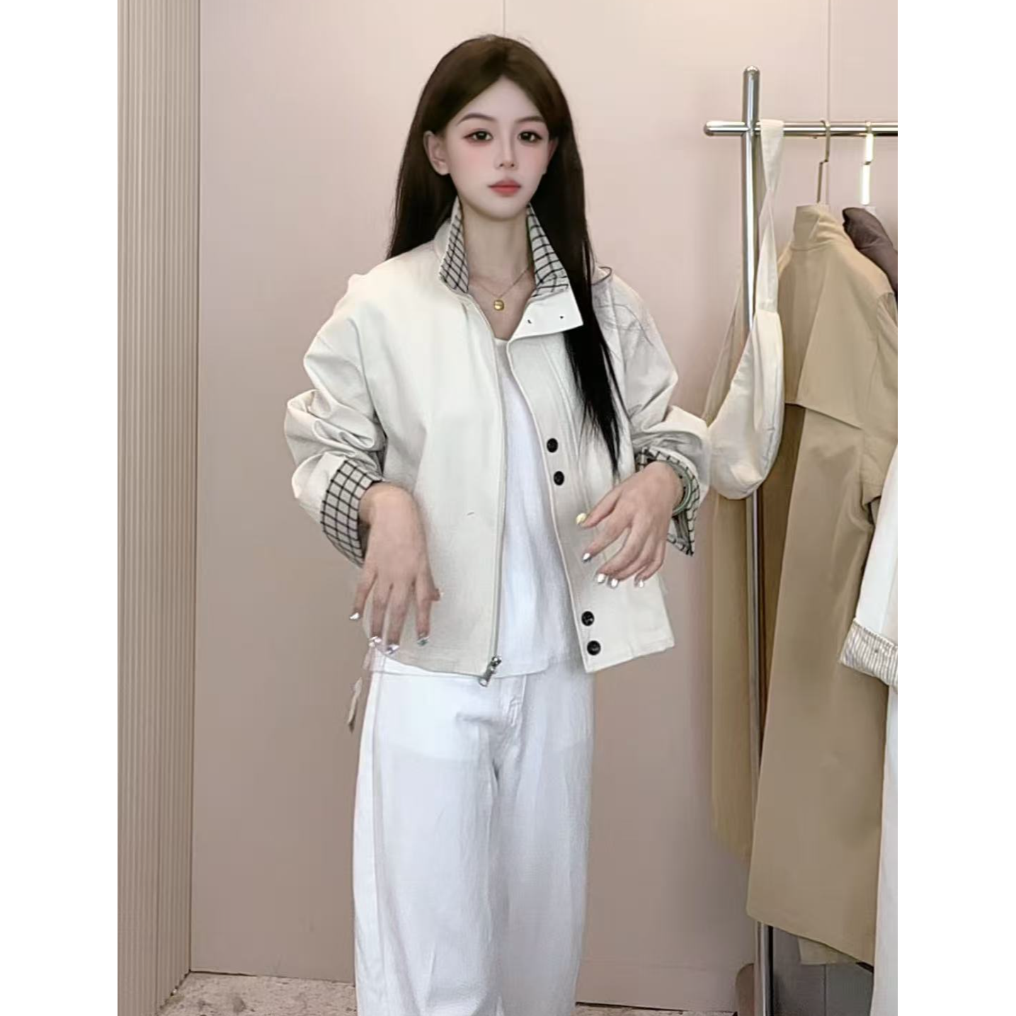 【25075】25款秋季短款夹克外套女