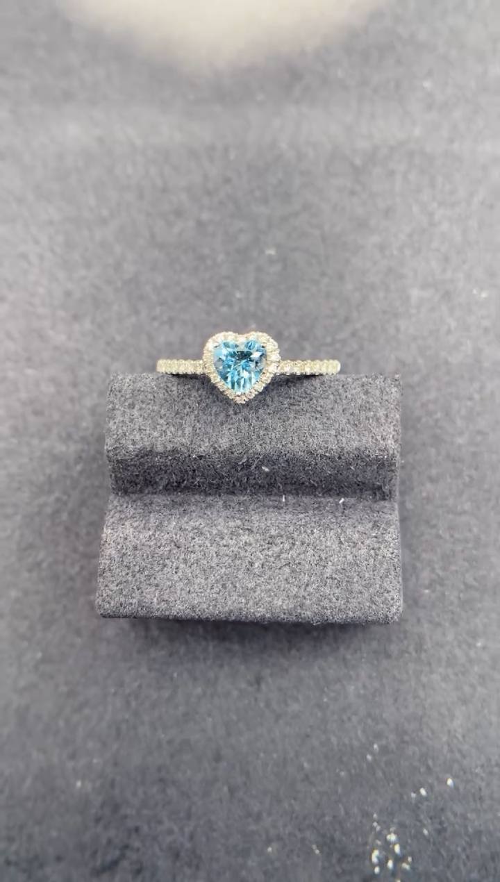 18K金镶嵌戒指海蓝宝石0.32ct海宝石 GD