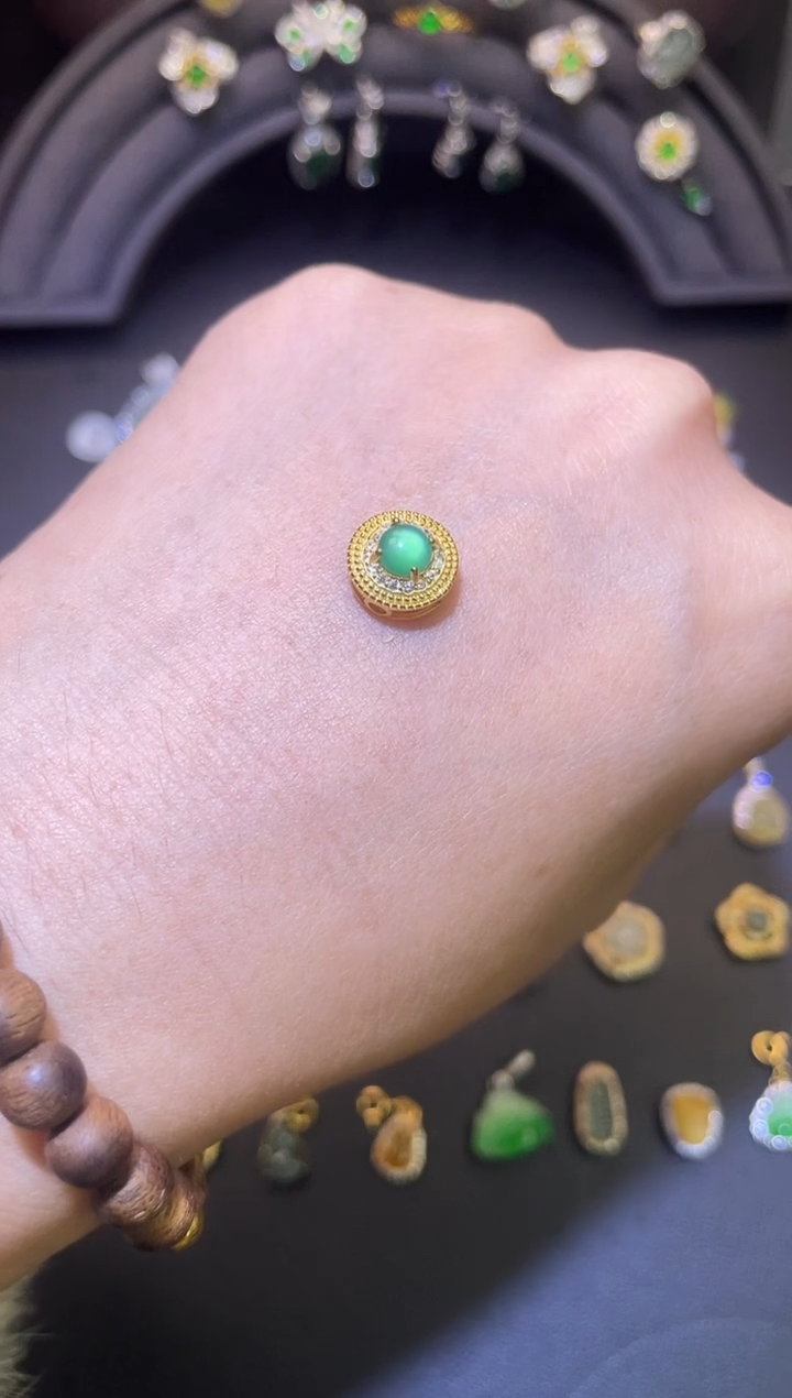 吊坠(不含链)银S925镶嵌翡翠1