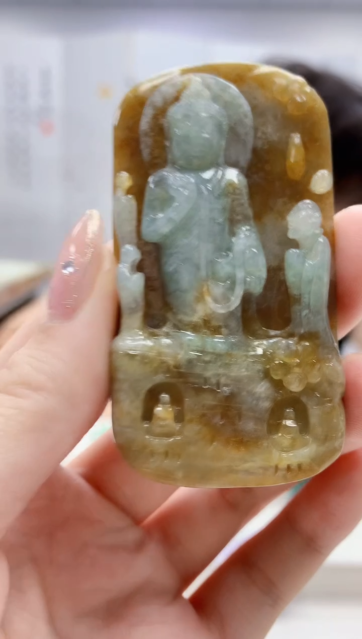 定制翡翠未镶嵌4688jw-毛货挂件65